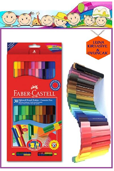 Faber Castell 30'lu Eğlenceli Keçeli Kalem (connector Pens)