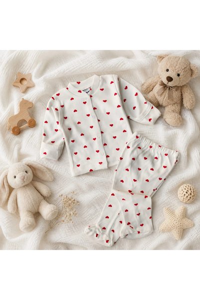 BEBELON Heart Printed Foldable Glove-Set Baby Set