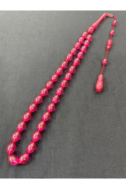 TURCAN TESPİH MUHAMMED ERDEN AÇIK PEMBE ATEŞ KEHRİBAR