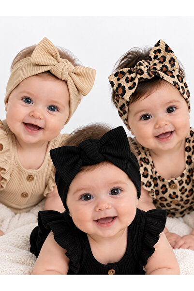 Oz Baby مجموعة من 3 ربطات شعر للبنات الصغيرات - منقوشة وملونة