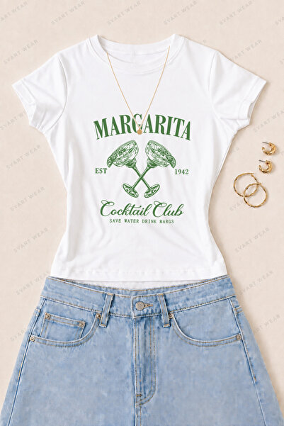 SVART WEAR Ženska majica kratkih rukava Margarita Cocktail Club od pamučnog l...