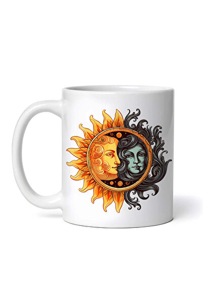 INOVATIX Personalized white mug, Moon and sun, love from the abyss, INOVATIX®...