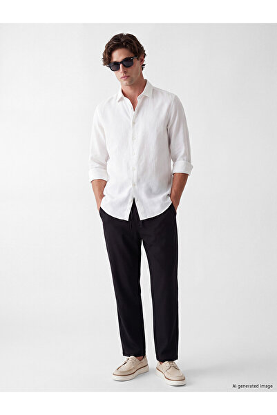 LC Waikiki Lcw Vision Black Regular Fit Men's Trousers with Nevavm Difference