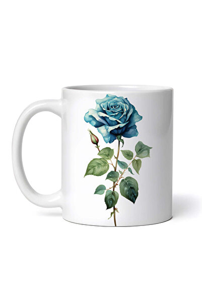 INOVATIX Personalized white mug, Blue rose, INOVATIX®. 330ml