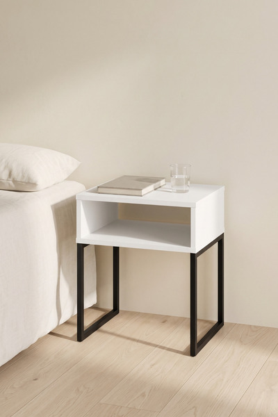 Sevinse Home NOKTA Metal Ayaklı Açık Raflı Komodin 45x33x52 cm Başucu Sehpası...