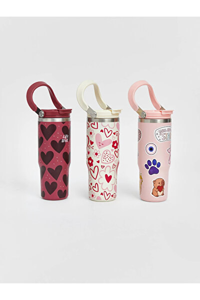 LC Waikiki LCW JOY Karışık Kalp Desenli Kız Çocuk Termos