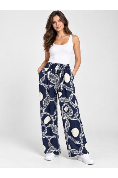 Trendline Trend Women's Round Motif Slim Summer Elastic Pants