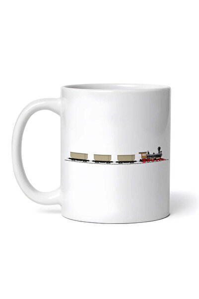 INOVATIX Personalized white mug, Freight train with vintage locomotive, INOVA...
