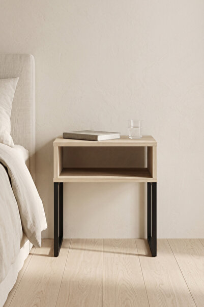 Sevinse Home NOKTA Metal Ayaklı Açık Raflı Komodin 45x33x52 cm Başucu Sehpası...