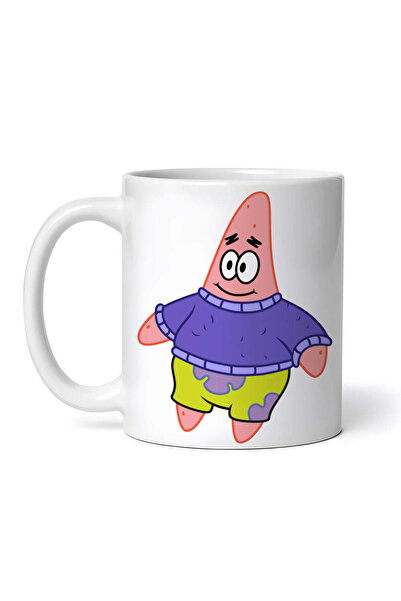 INOVATIX Cana alba personalizată, Patrick Star în pijamale Meme, INOVATIX ® ....