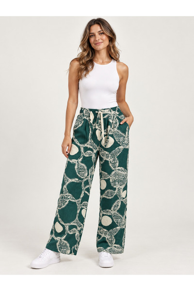 Trendline Trend Women's Round Motif Slim Summer Elastic Pants