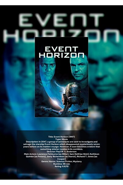 OEM Αφίσα Ινφορματογραφίας Event Horizon, Μοντέρνος Σχεδιασμός, Χαρτόνι 250γρ...