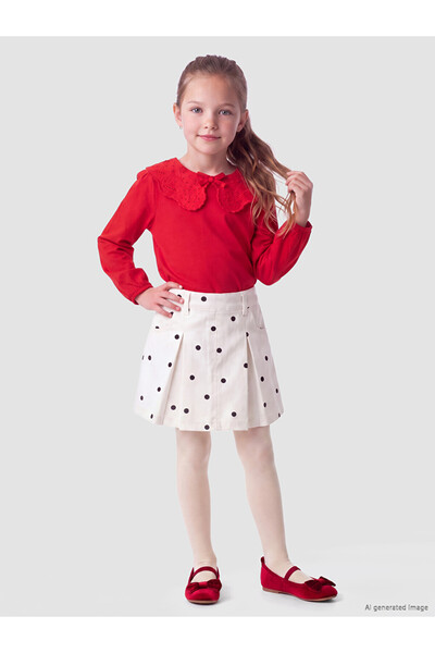 LC Waikiki Rmz Gi̇yi̇m Farkiyla Polka Dot Girls' Shorts Skirt and Pantyhose