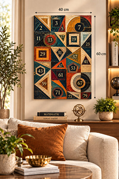 571 Store 40X60 KANVAS GEOMETRİK ASAL SAYILAR