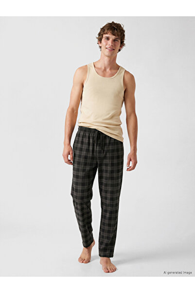 LC Waikiki I Standartkalıp Checked Embroidered Men's Pajama Bottoms from Free...