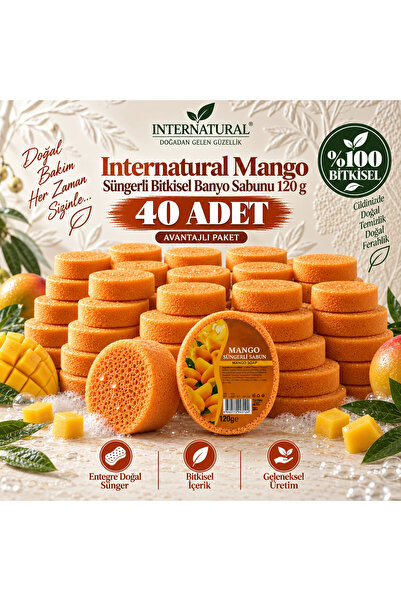 Dermolive Internatural Mango Sponge Herbal Soap 40 Pack (40 X 120 g)