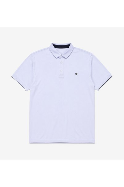 TURHAN TRİKO White Short Sleeve Polo Collar Men's Plus Size T-Shirt