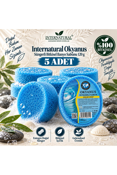Dermolive Internatural Ocean Sponge Herbal Bath Soap 5-Pack (5 X 120 g)