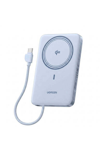 Ugreen Baterie externă magnetică PB570 (65839B), Type-C PD30W, cablu integrat...