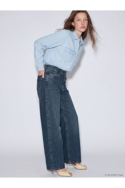 LC Waikiki Alita City Lcw Jeans with a Difference in Color Indigo Denim Strai...