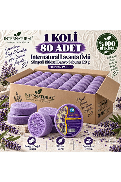 Dermolive Internatural Lavender Extract Herbal Bath Soap with Sponge 80-Pack ...