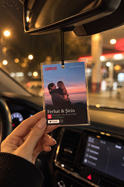 Kişiye Özel Fotoğraflı Dikiz Aynası Süsü Loveflix tasarımlı, Sevgiliye Hediye,