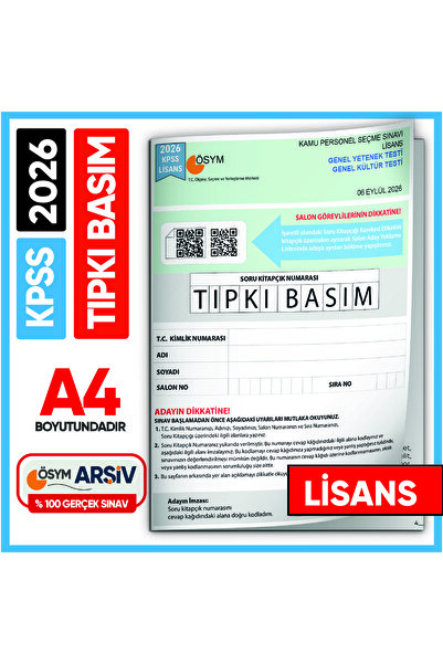 Karakutu Yayınları 2026 KPSS LİSANS GY-GK ÖSYM Tıpkı Basım Çıkmış Soru Deneme...