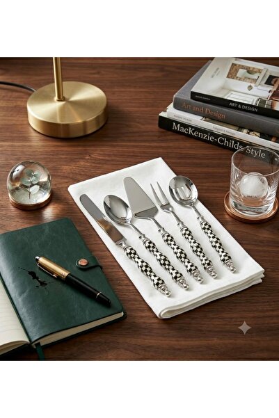 Generic Brand Esterhomedecor Set of 5 Checkered Model Serving Spoons