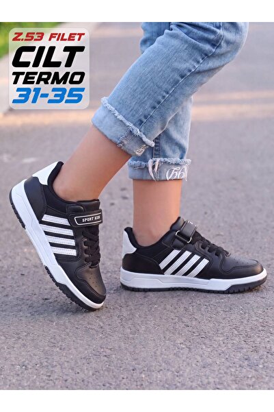 PAPUCUMUN DÜNYASI Children's Lace-Up Velcro Easy-On Daily Sports Shoes Sneaker