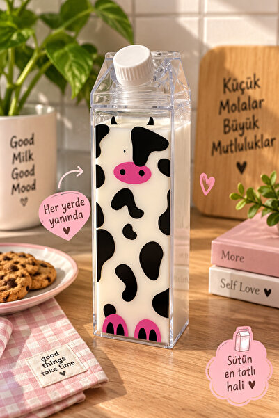 BK Ev ve Dizayn İnek Desenli Sütlük | Dekoratif Buzdolabı Süt Kabı