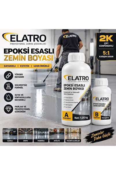 EPOKSİ ESASLI ZEMİN BOYASI ÇİFT KOMPONENT SET (solvent içermez)