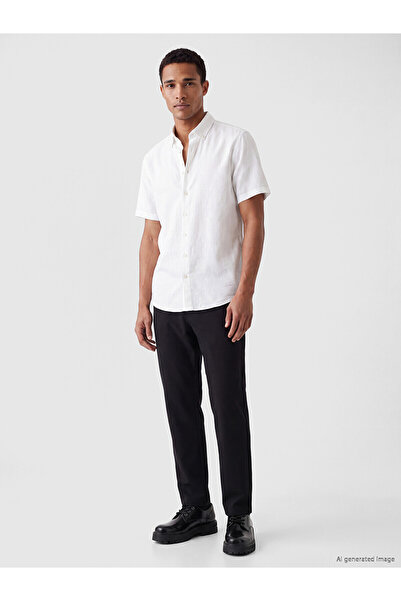 LC Waikiki Lcw Vision Black Regular Fit Dobby Men's Trousers with Nevavm Diff...