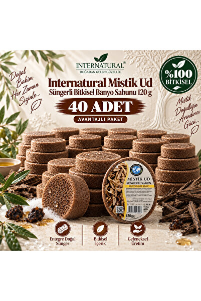 Dermolive Internatural Mistik Ud Sponge Herbal Bath Soap 40 Pack (40 X 120 g)