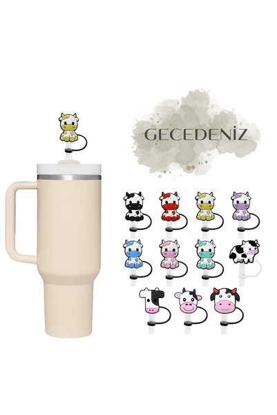 GECEDENİZ Pipette Stopper Thermos Compatible Yellow Cow Animal