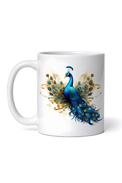 INOVATIX Personalized white mug, Leo the Peacock, INOVATIX®. 330ml