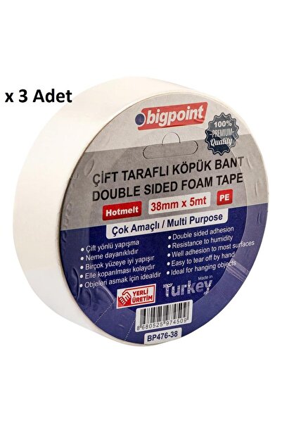 Bigpoint Ταινία αφρού διπλής όψης 38mmx5m x 3 τεμάχια