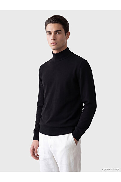 LC Waikiki Lcwaikiki Classic Black Turtleneck Men's Knitwear Sweater