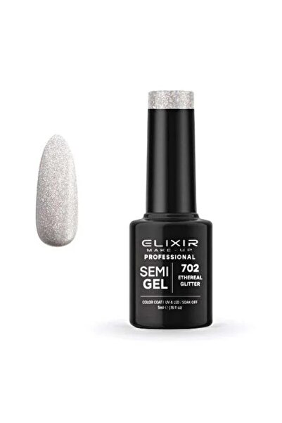 Elixir Επαγγελματικό Ημιμόνιμο Βερνίκι Νυχιών Τζελ 702 Αιθέριο Ασημί Γκλίτερ ...