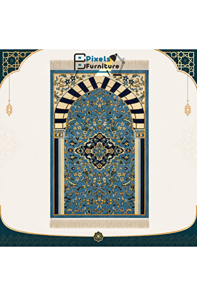 PixelsFurniture Luxury Prayer Rug with Sacred Geometry Patterns from Baskil F...