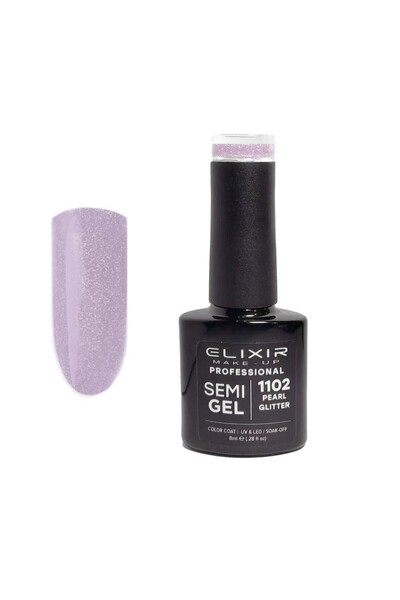 Elixir Επαγγελματικό Ημιμόνιμο Βερνίκι Νυχιών Ημι-τζελ με Εφέ Λάμψης 1102 Περ...