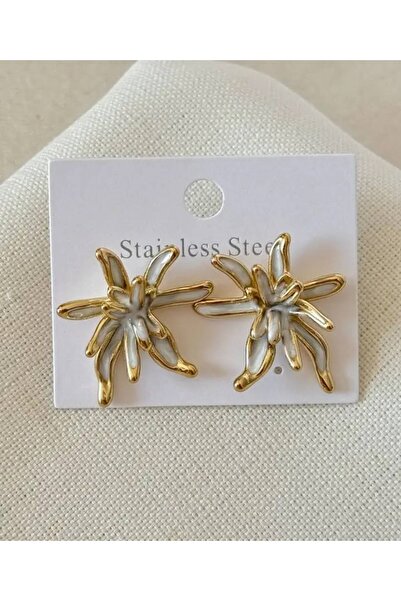 GK LUXURY & FASHION Women's Gold Scattered Flower Model Earrings - Stylish El...