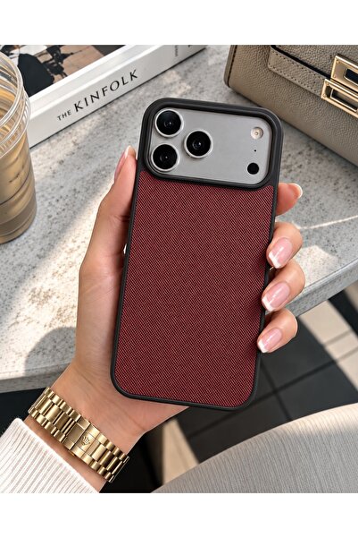 KILIF HOUSE Iphone 16 Pro Uyumlu İçi Süet Kamera Korumalı Mat Örgü Dokulu Kılıf