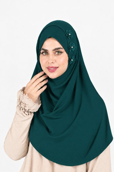 Linda Hijab Elegant Hijab for Women – Floral Embellished Modest Islamic Heads...