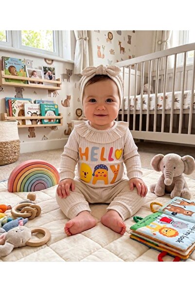 Baby Mii Fiyonk Bantlı Yaka Fırfırlı Tulum
