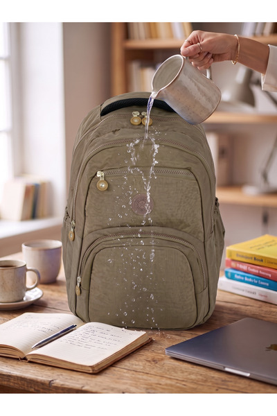 GİYU SHOP Unisex Waterproof Multi-Compartment Crinkle Middle School High Scho...