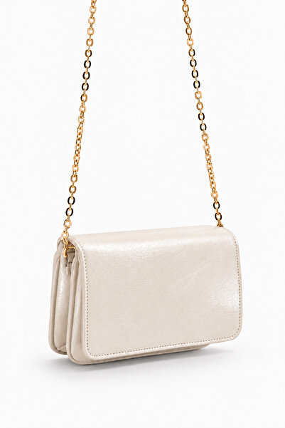 Çantacımstore Women's Chain Small Crossbody Bag Mng Cream