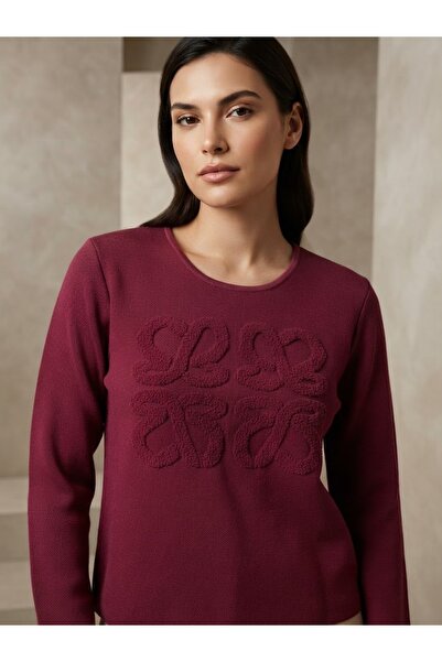 Chordi Women's Crew Neck High Quality Embroidered Steel Knit Sweater