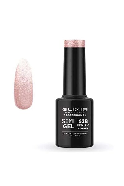 Elixir Επαγγελματικό Ημιμόνιμο Βερνίκι Νυχιών Ημι-τζελ 638 Μεταλλικό Χαλκός Μ...