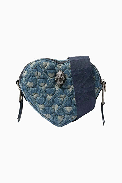 Kurt Geiger Kensington Heart Denim Luxury Design Women's Crossbody Bag - Navy...