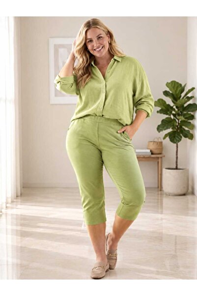 Vinola Plus size lycra modal fabric pocketed comfortable cut capri tight pants